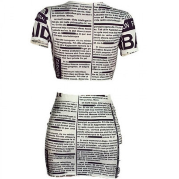 📰 Newspaper📰 Print Two-Piece Set - Picture 4 of 4